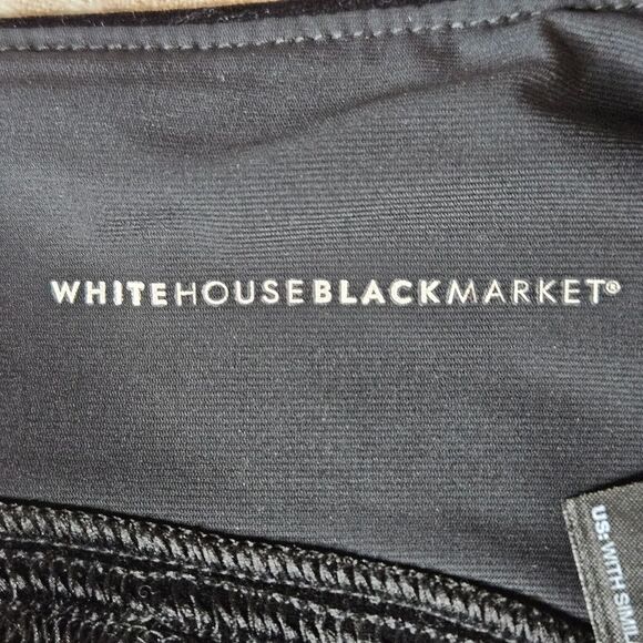 White House Black Market The Legging Black Velvet Pull On Stretchy BodyCon Pants - Picture 6 of 13